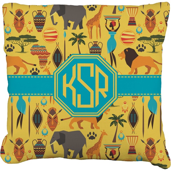 Custom African Safari Faux-Linen Throw Pillow 20" (Personalized)