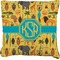 African Safari Burlap Pillow 22"