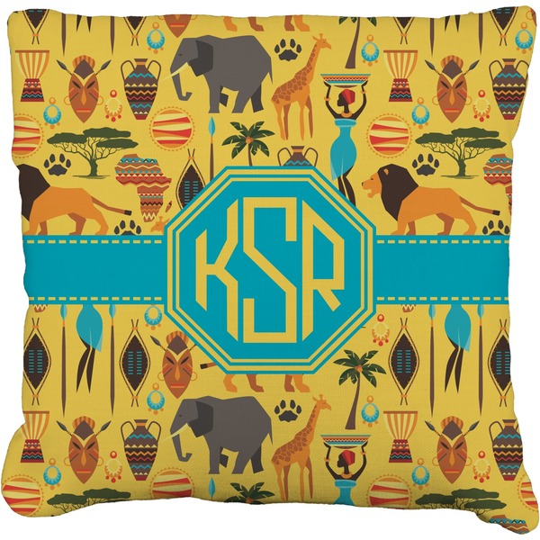 Custom African Safari Faux-Linen Throw Pillow 26" (Personalized)