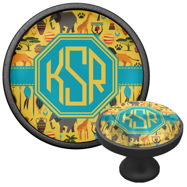 African Safari Cabinet Knob - Black - Multi Angle