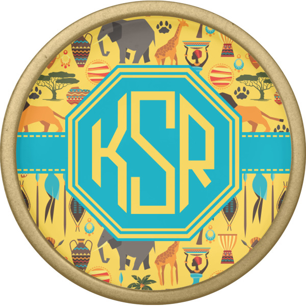 African Safari Cabinet Knob - Gold - Front