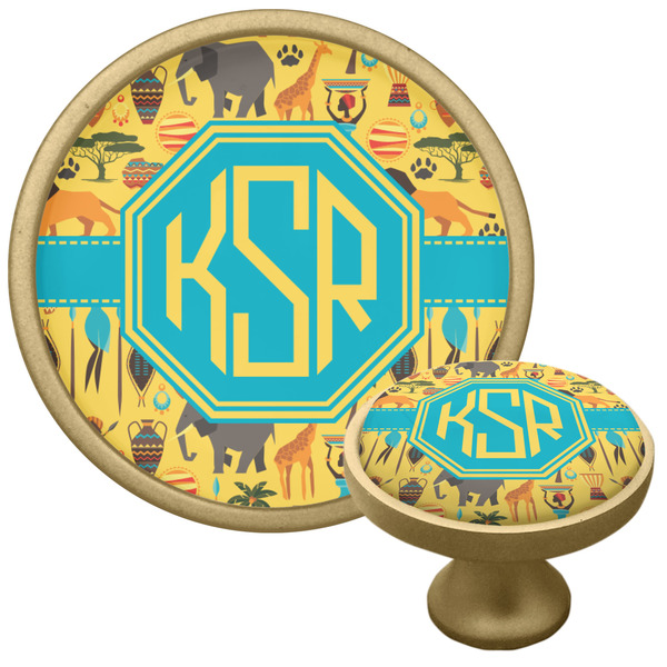 Custom African Safari Cabinet Knob - Gold (Personalized)