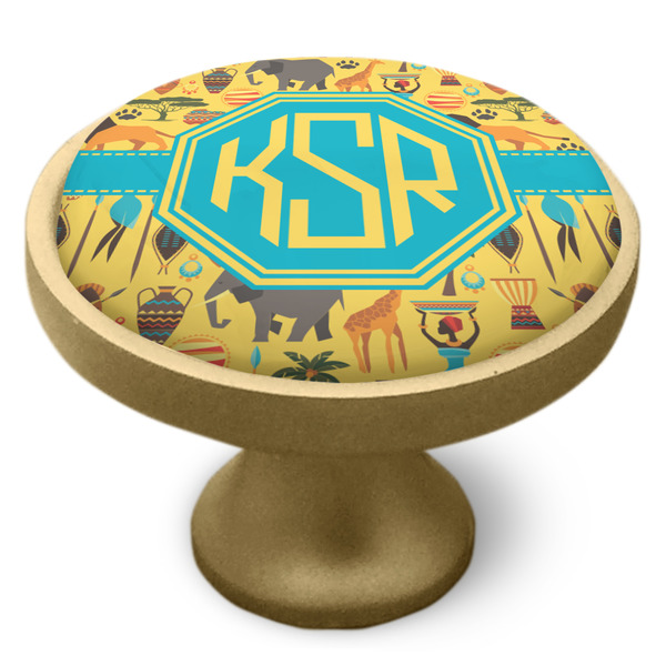 African Safari Cabinet Knob - Gold - Side