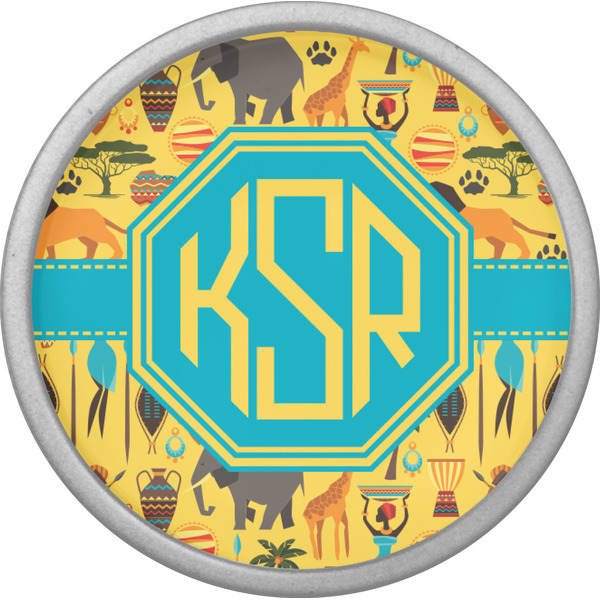 African Safari Cabinet Knob - Nickel - Front