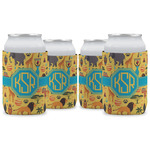 African Safari Can Cooler (12 oz) - Set of 4 w/ Monogram