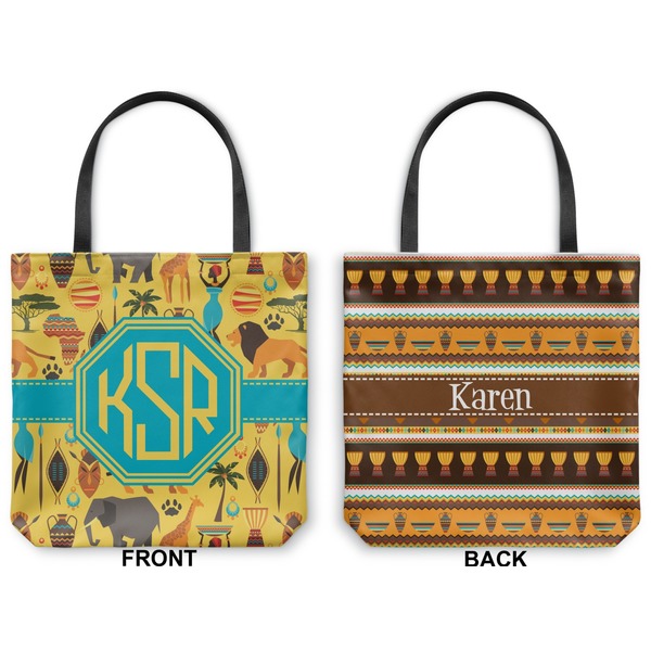 African Safari Canvas Tote - Front and Back