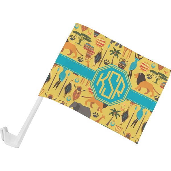 Custom African Safari Car Flag - Small w/ Monogram