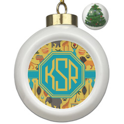 African Safari Ceramic Ball Ornament - Christmas Tree (Personalized)