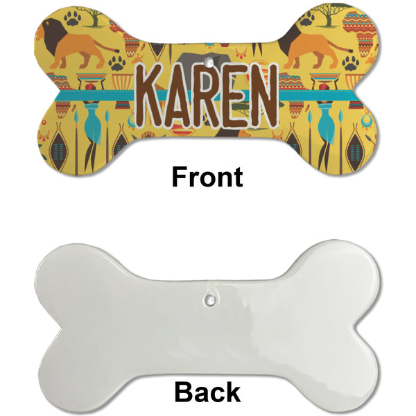 African Safari Ceramic Flat Ornament - Bone Front & Back Single Print (APPROVAL)