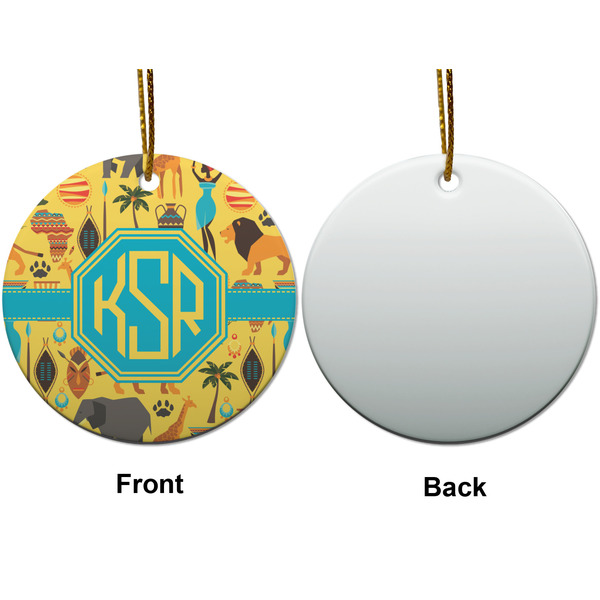 African Safari Ceramic Flat Ornament - Circle Front & Back (APPROVAL)