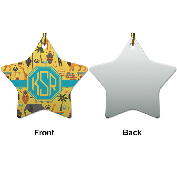 African Safari Ceramic Flat Ornament - Star Front & Back (APPROVAL)