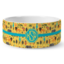 African Safari Ceramic Dog Bowl - Medium (Personalized)