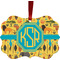 African Safari Metal Frame Ornament - Double Sided w/ Monogram
