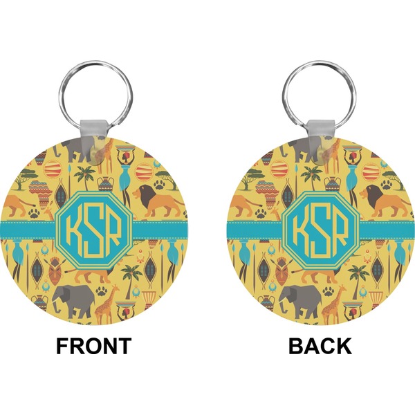 African Safari Circle Keychain (Front + Back)