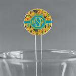 African Safari 5.5" Round Plastic Stir Sticks - Clear (Personalized)