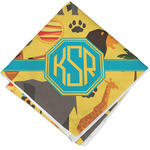 African Safari Cloth Cocktail Napkin - Single w/ Monogram