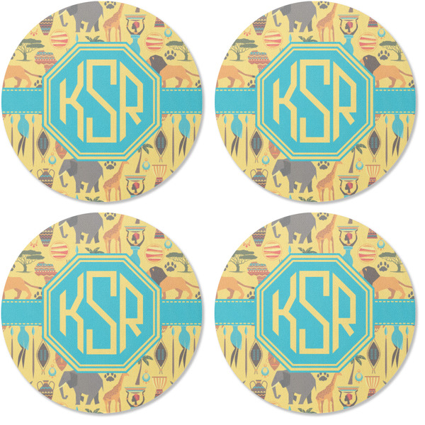 African Safari Coaster Round Rubber Back - Apvl