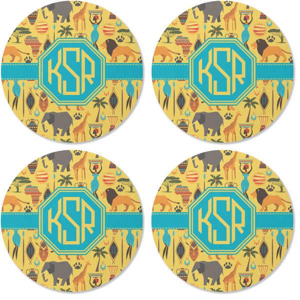 African Safari Coaster Round Rubber Back - Apvl