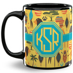 African Safari 11 Oz Coffee Mug - Black (Personalized)