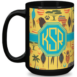 African Safari 15 Oz Coffee Mug - Black (Personalized)