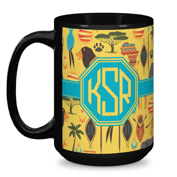 African Safari Coffee Mug - 15 oz - Black