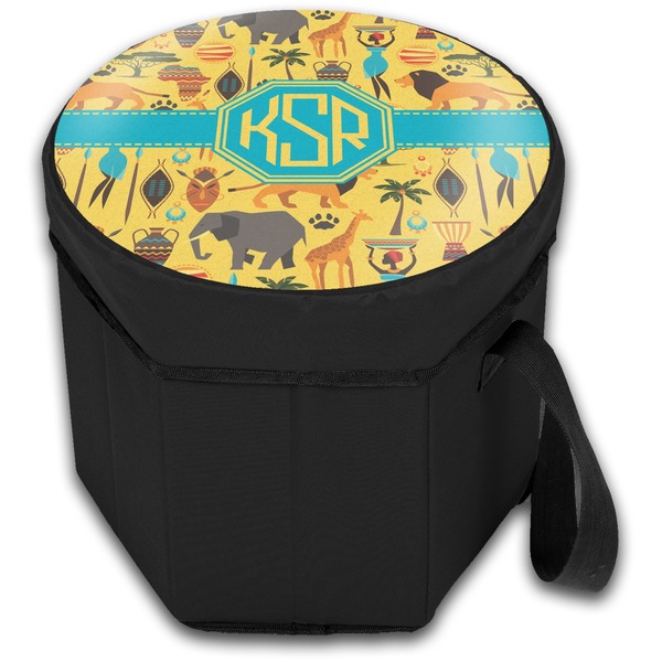 African Safari Collapsible Personalized Cooler & Seat (Closed)