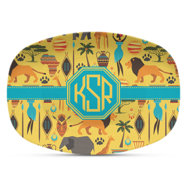 Custom African Safari Plastic Platter - Microwave & Oven Safe Composite Polymer (Personalized)