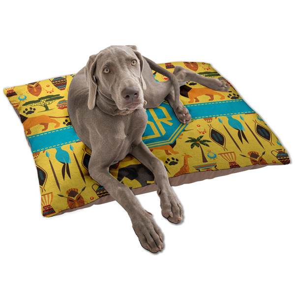 Custom African Safari Dog Bed - Large w/ Monogram