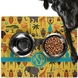African Safari Dog Food Mat - Large w/ Monogram