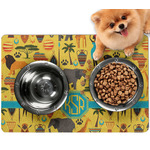African Safari Dog Food Mat - Small w/ Monogram