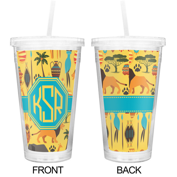 African Safari Double Wall Tumbler with Straw - Approval