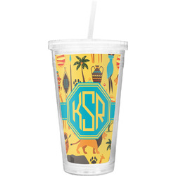 African Safari Double Wall Tumbler with Straw (Personalized)