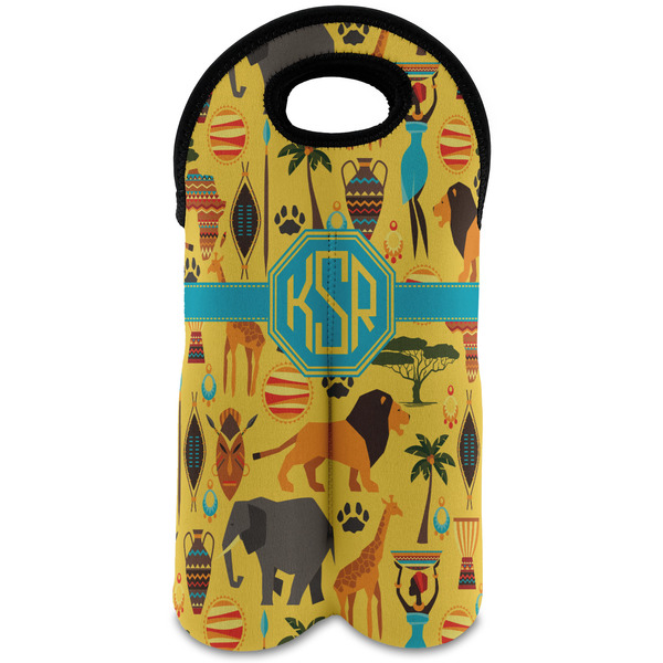 Custom African Safari Wine Tote Bag (2 Bottles) (Personalized)