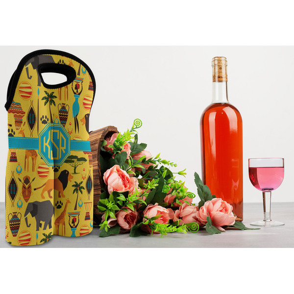 African Safari Double Wine Tote - LIFESTYLE (new)