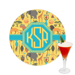 African Safari Printed Drink Topper -  2.5" (Personalized)