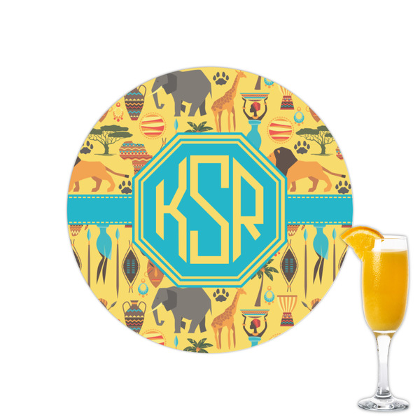 Custom African Safari Printed Drink Topper - 2.15" (Personalized)