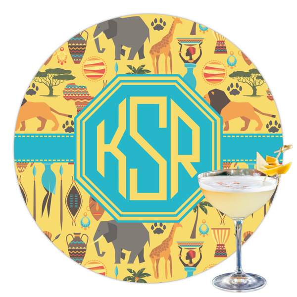 Custom African Safari Printed Drink Topper - 3.5" (Personalized)