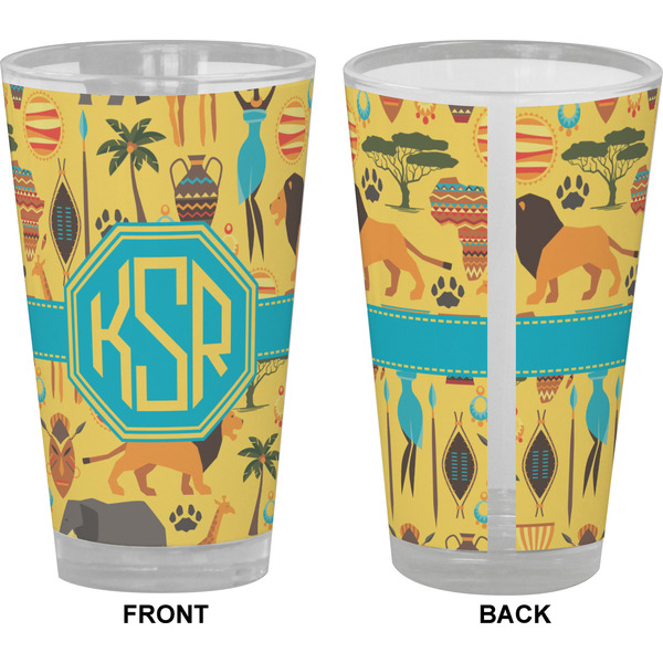 African Safari Pint Glass - Full Color - Front & Back Views
