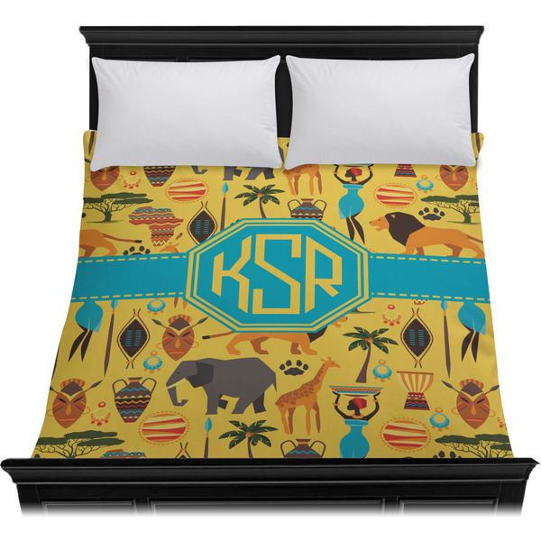 African Safari Duvet Cover - Queen - On Bed - No Prop