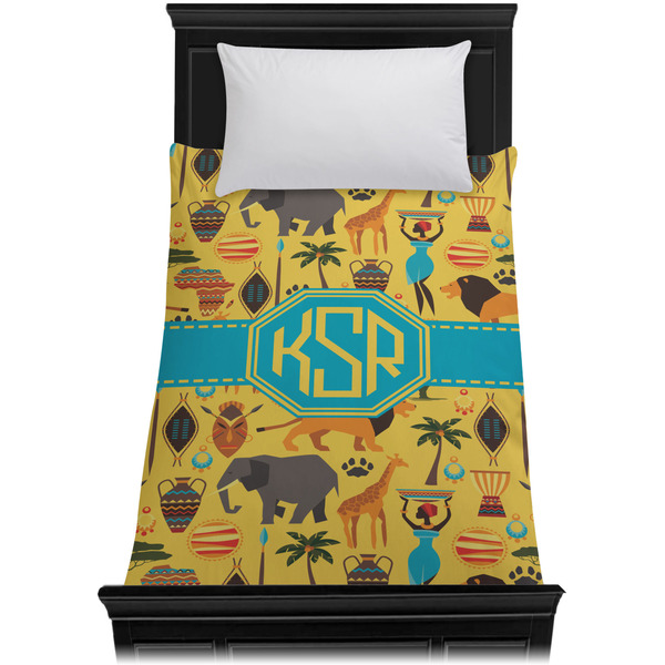 African Safari Duvet Cover - Twin - On Bed - No Prop