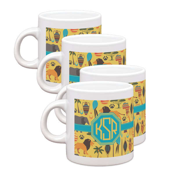 Custom African Safari Single Shot Espresso Cups - Set of 4 (Personalized)
