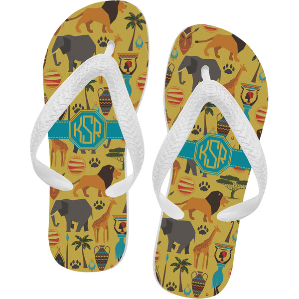 Custom African Safari Flip Flops - Large (Personalized)