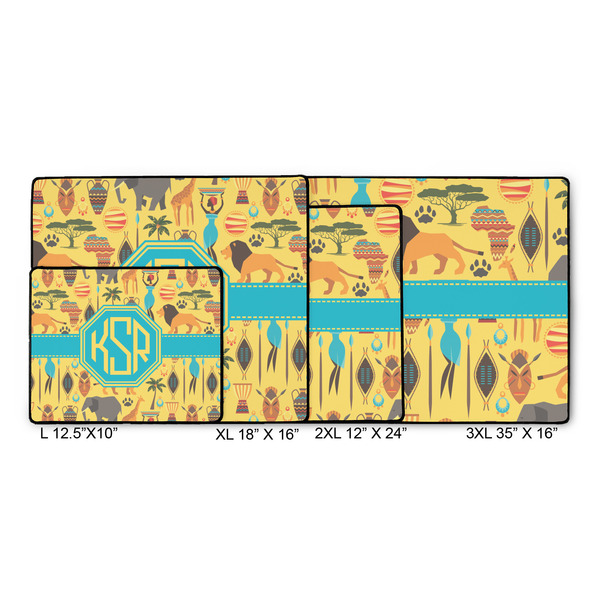African Safari Gaming Mats - SIZE CHART