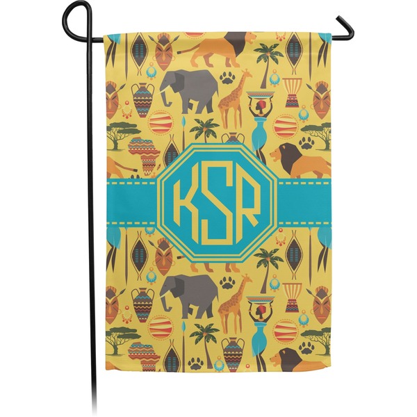 Custom African Safari Small Garden Flag - Double Sided w/ Monograms