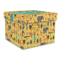 African Safari Gift Box with Lid - Canvas Wrapped - Large (Personalized)