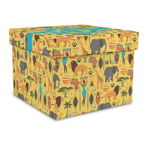 Custom African Safari Gift Box with Lid - Canvas Wrapped - Large (Personalized)