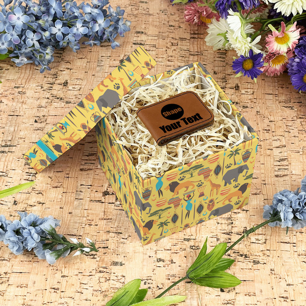 African Safari Gift Boxes with Lid - Canvas Wrapped - Small - In Context