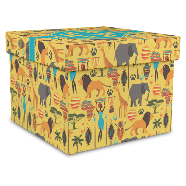 Custom African Safari Gift Box with Lid - Canvas Wrapped - XX-Large (Personalized)