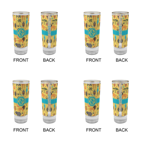 African Safari Glass Shot Glass - 2 oz - Set of 4 - APPROVAL