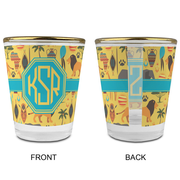 African Safari Glass Shot Glass - with gold rim - APPROVAL